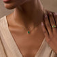 Honest & Bright Malachite Hamsa Gold Necklace