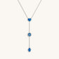 Heart’s Serenity Blue Opal Multi-Symbol Silver Necklace