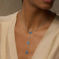Heart’s Serenity Blue Opal Multi-Symbol Silver Necklace