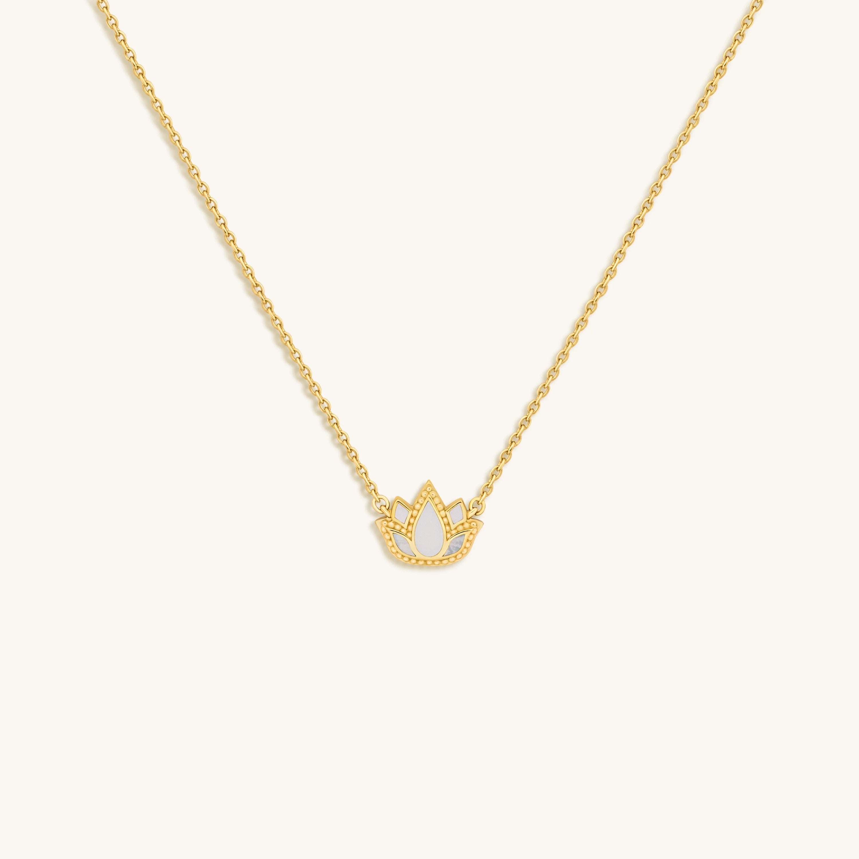 Centered Mindset Lotus Mother of Pearl Necklace
