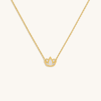 Centered Mindset Lotus Mother of Pearl Necklace