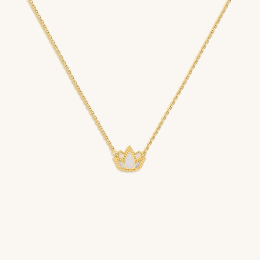 Centered Mindset Lotus Mother of Pearl Necklace