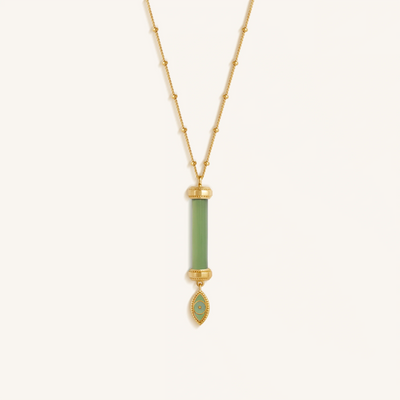Guardian Spirit Jade Evil Eye Gold Necklace