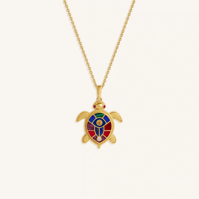 Ocean Tranquility Turtle Charm Necklace