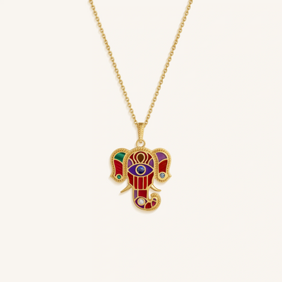 Regal Harmony Elephant Multi-Gemstone Necklace