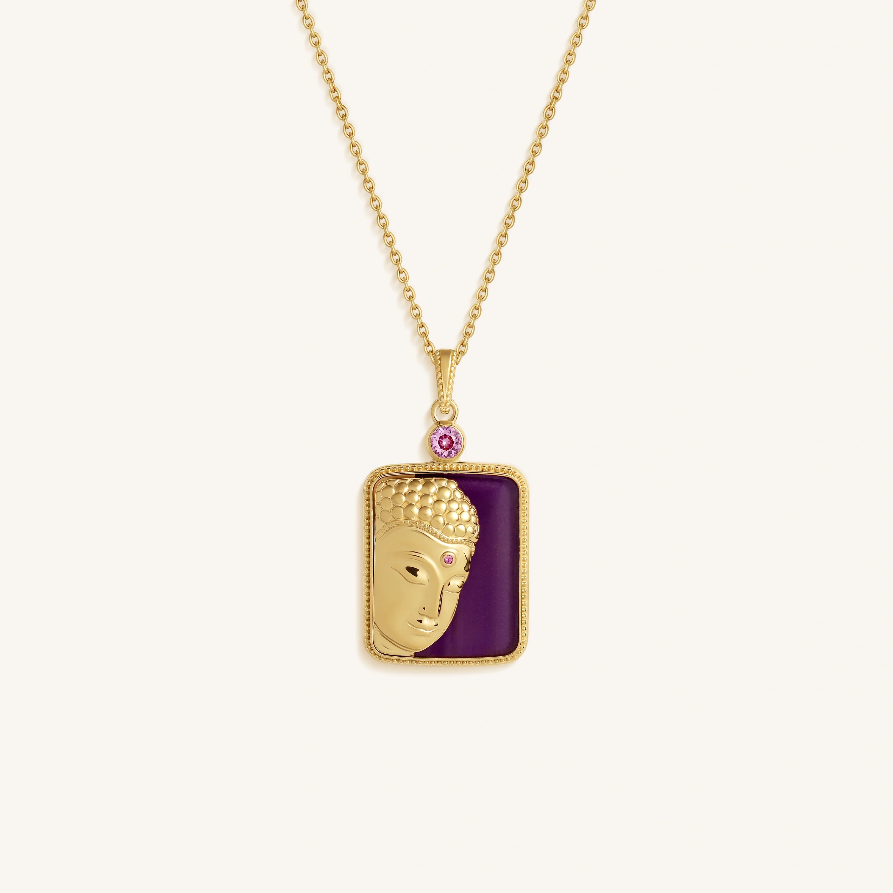 Sacred Calm Buddha Multi-Gemstone Necklace