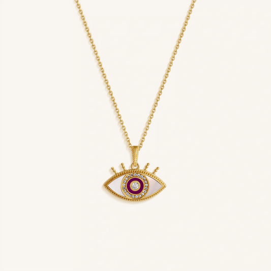 Radiant Gaze Evil Eye Aquamarine Necklace