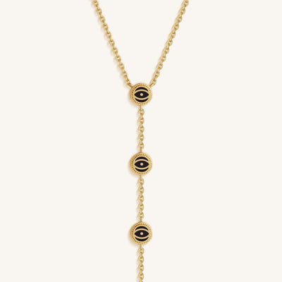 Whispering Gaze Evil Eye Onyx Necklace