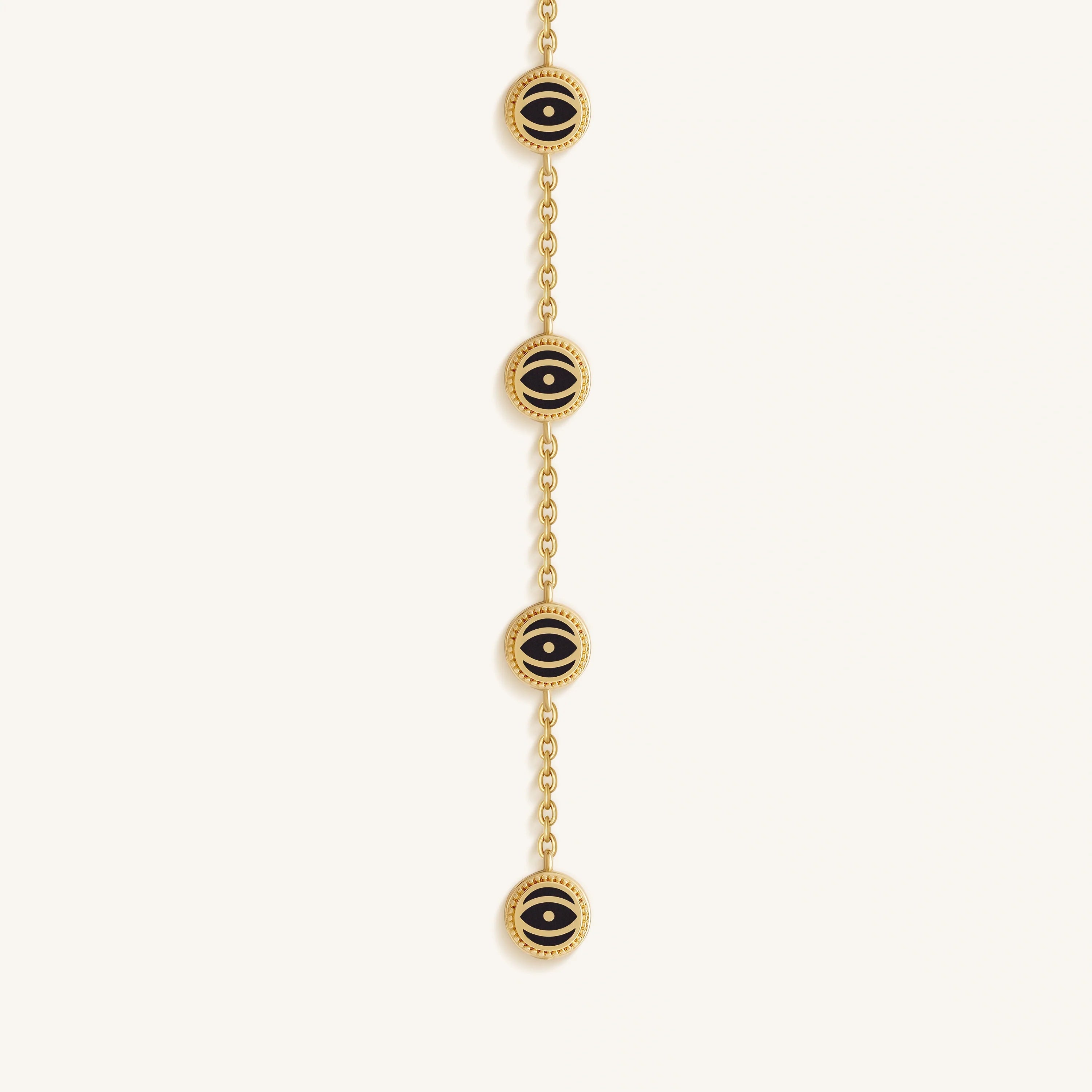 Whispering Gaze Evil Eye Onyx Necklace
