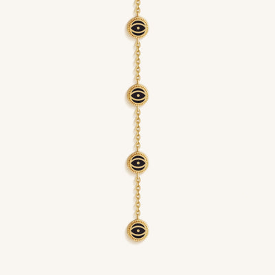 Whispering Gaze Evil Eye Onyx Necklace