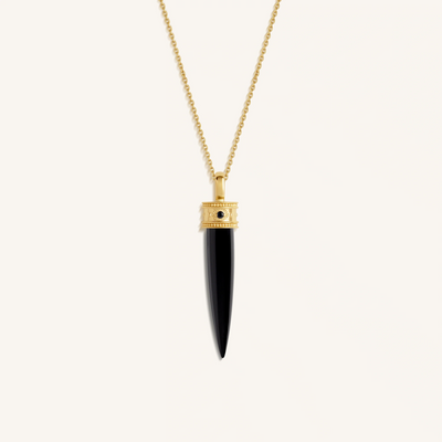 Fortune Gaze Onyx & Sapphire Necklace