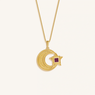 Crescent and Star Quran Nano Chip Necklace