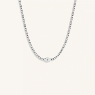 Intentional Heart Silver Tennis Necklace