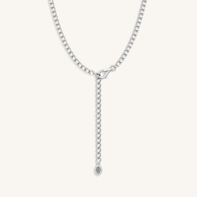 Intentional Heart Silver Tennis Necklace
