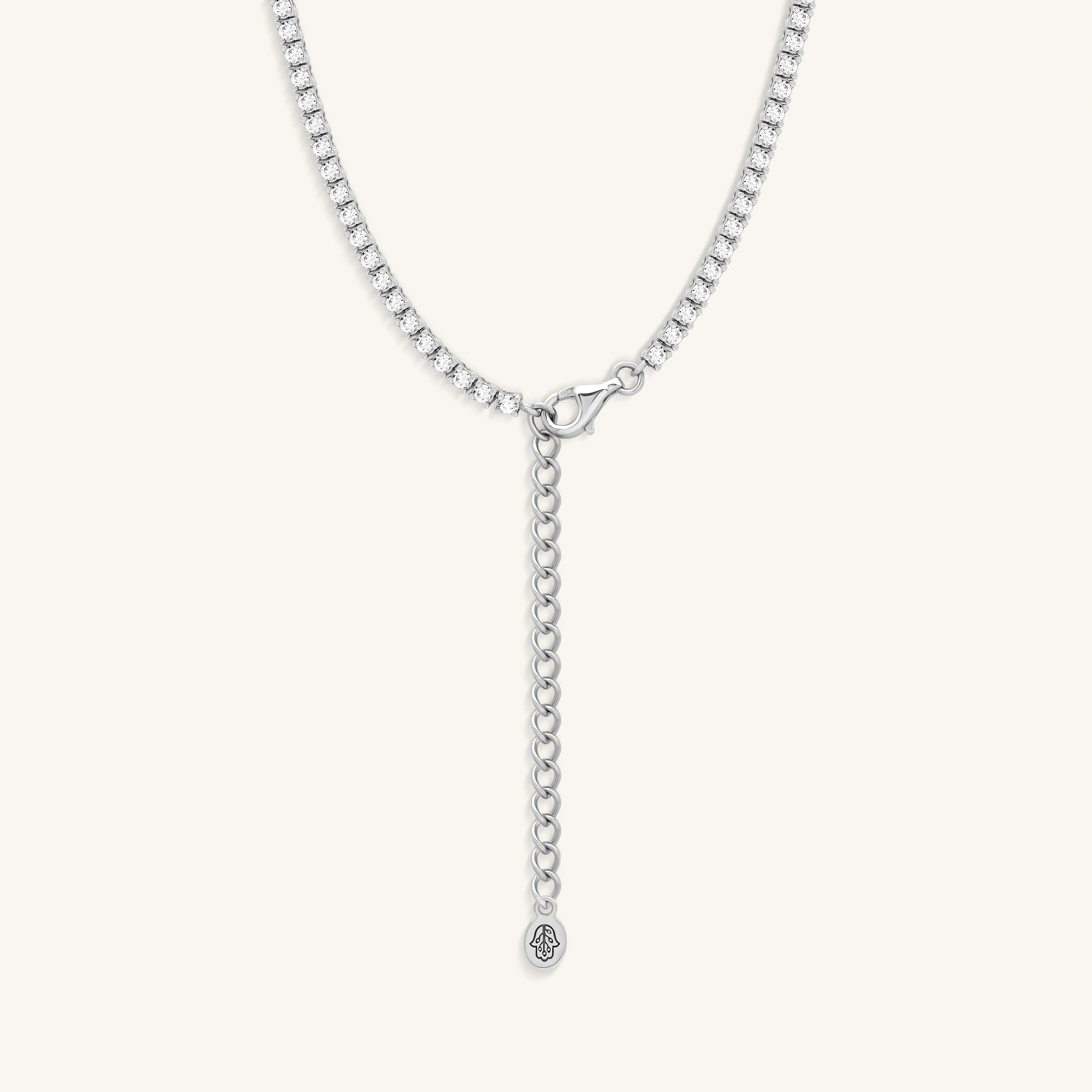 Intentional Heart Silver Tennis Necklace