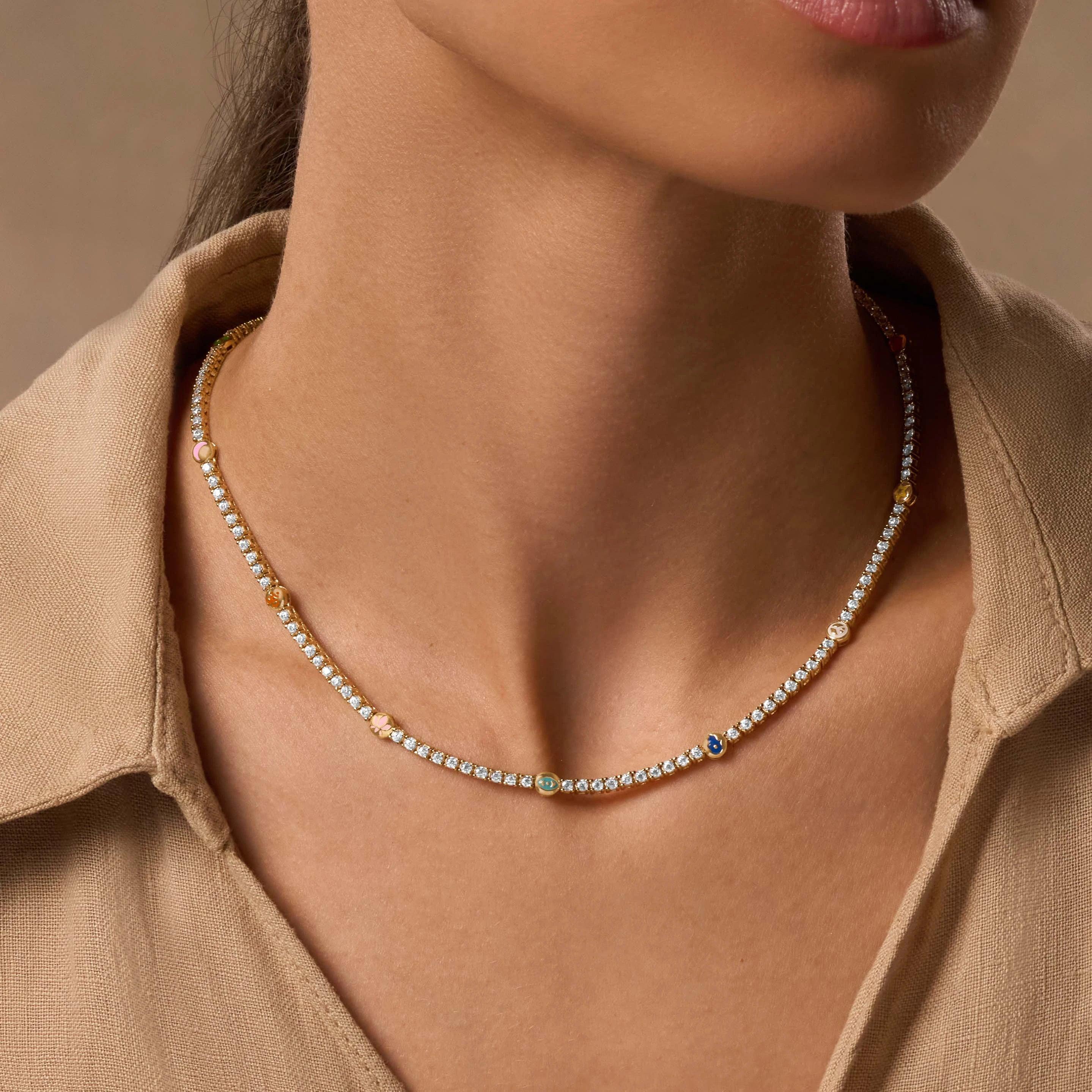 Unlimited Talent Multi-Symbol Tennis Necklace