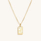 Intelligent Expression - White Enamel Aquarius Card Necklace