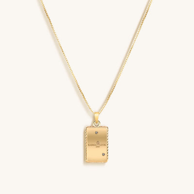 Patient Progress - White Enamel Taurus Card Necklace