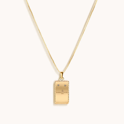 Emotional Being - White Enamel Cancer Card Necklace