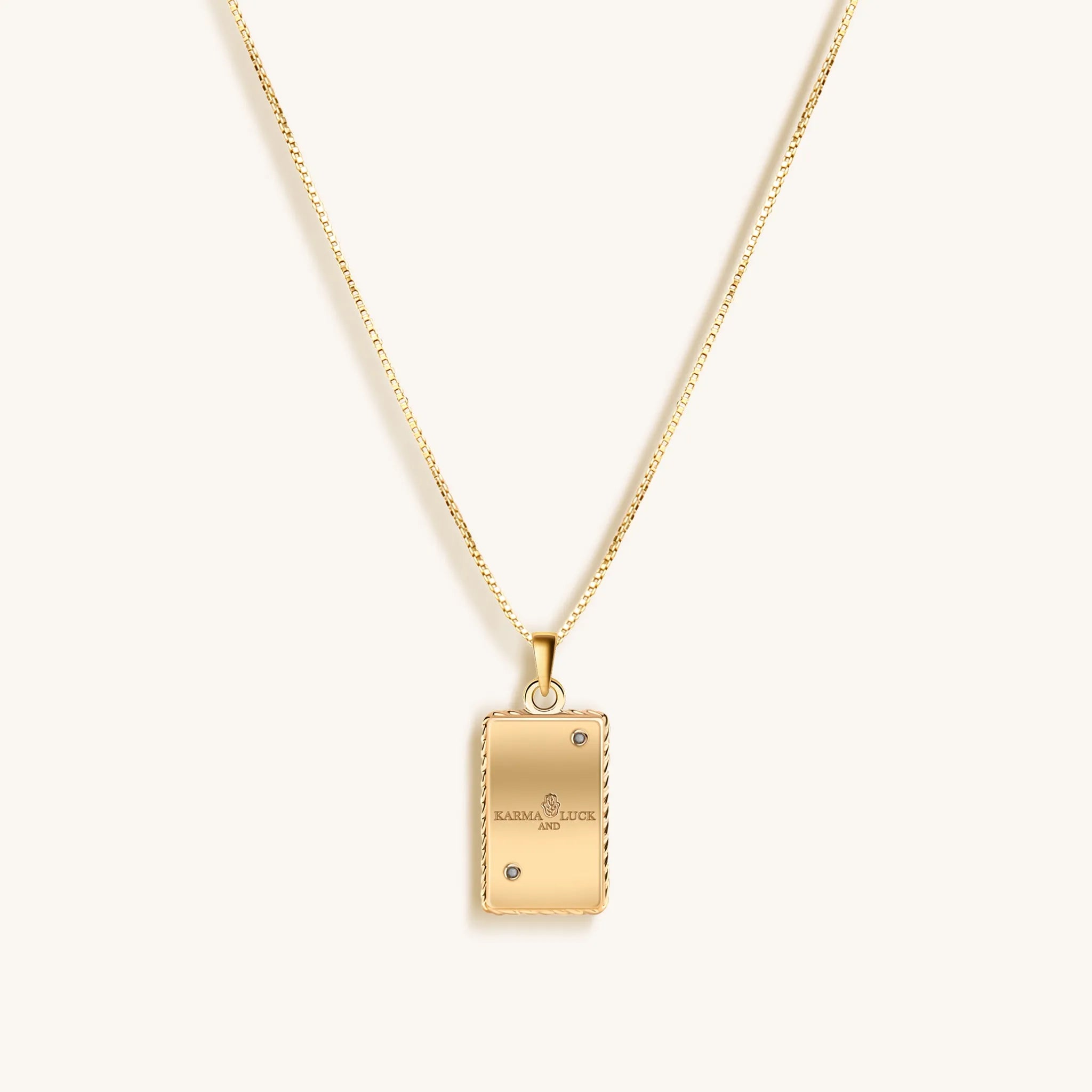 Generous Enthusiasm - White Enamel Leo Card Necklace