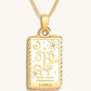Charming Grace - White Enamel Libra Card Necklace