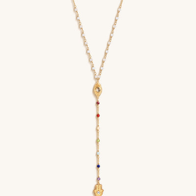 Supreme Awakening - Moonstone Chakra Rosary Necklace