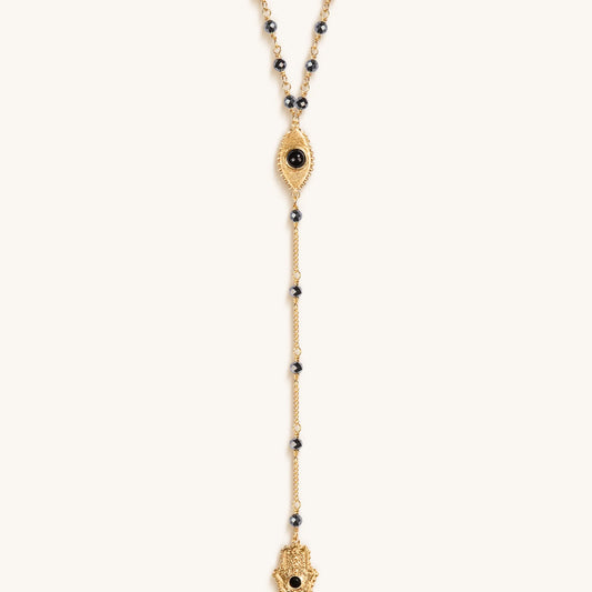 Spiritual Resilience Gold Plated Rosary Necklace