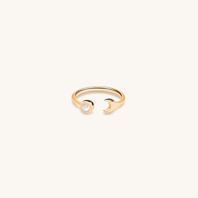 Shift in Consciousness - Moonstone Gold Moon Ring