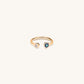Sparkling Positivity - Gold Navy Enamel Evil Eye Ring