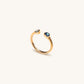 Sparkling Positivity - Gold Navy Enamel Evil Eye Ring