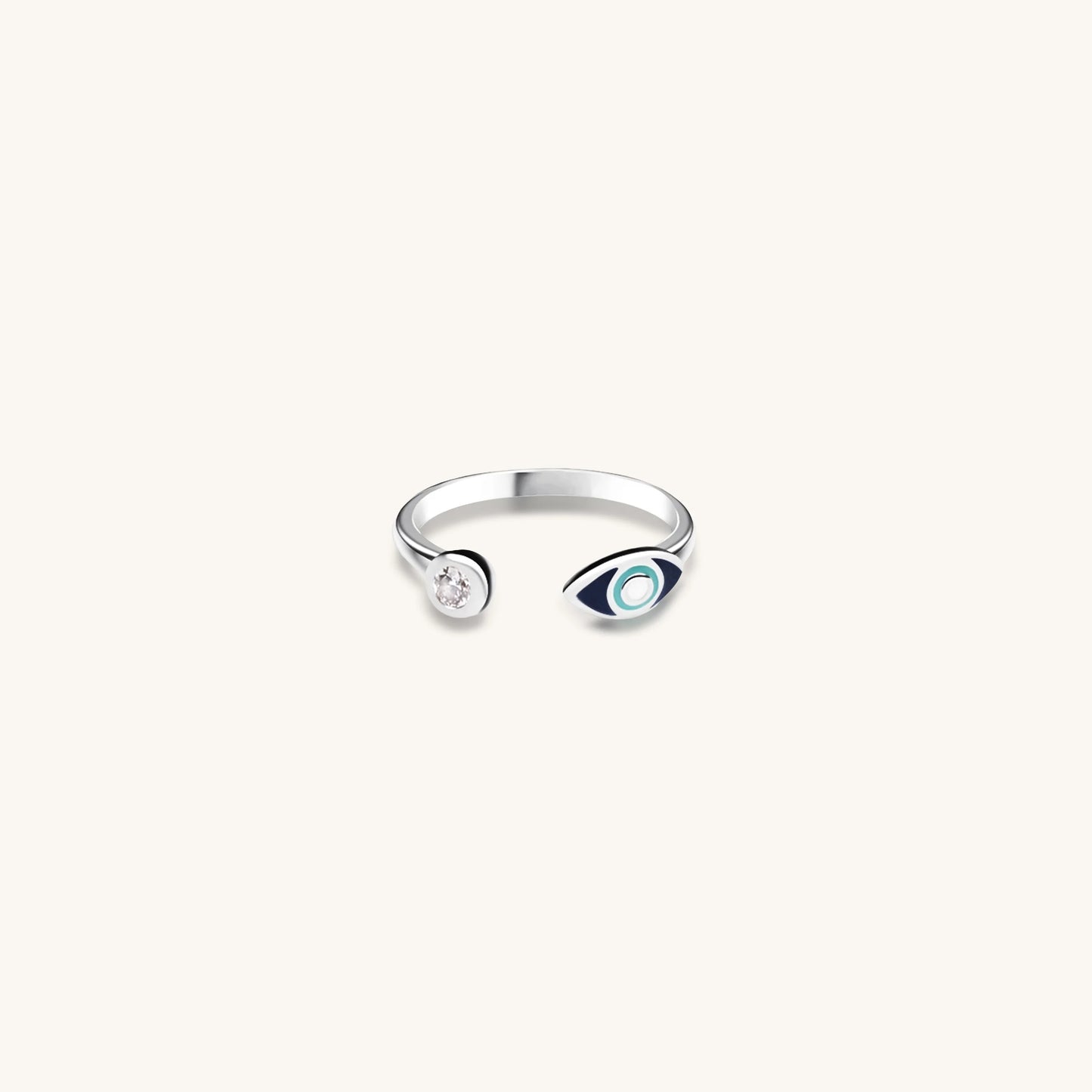 Focused Protection Evil Eye Navy Enamel Ring
