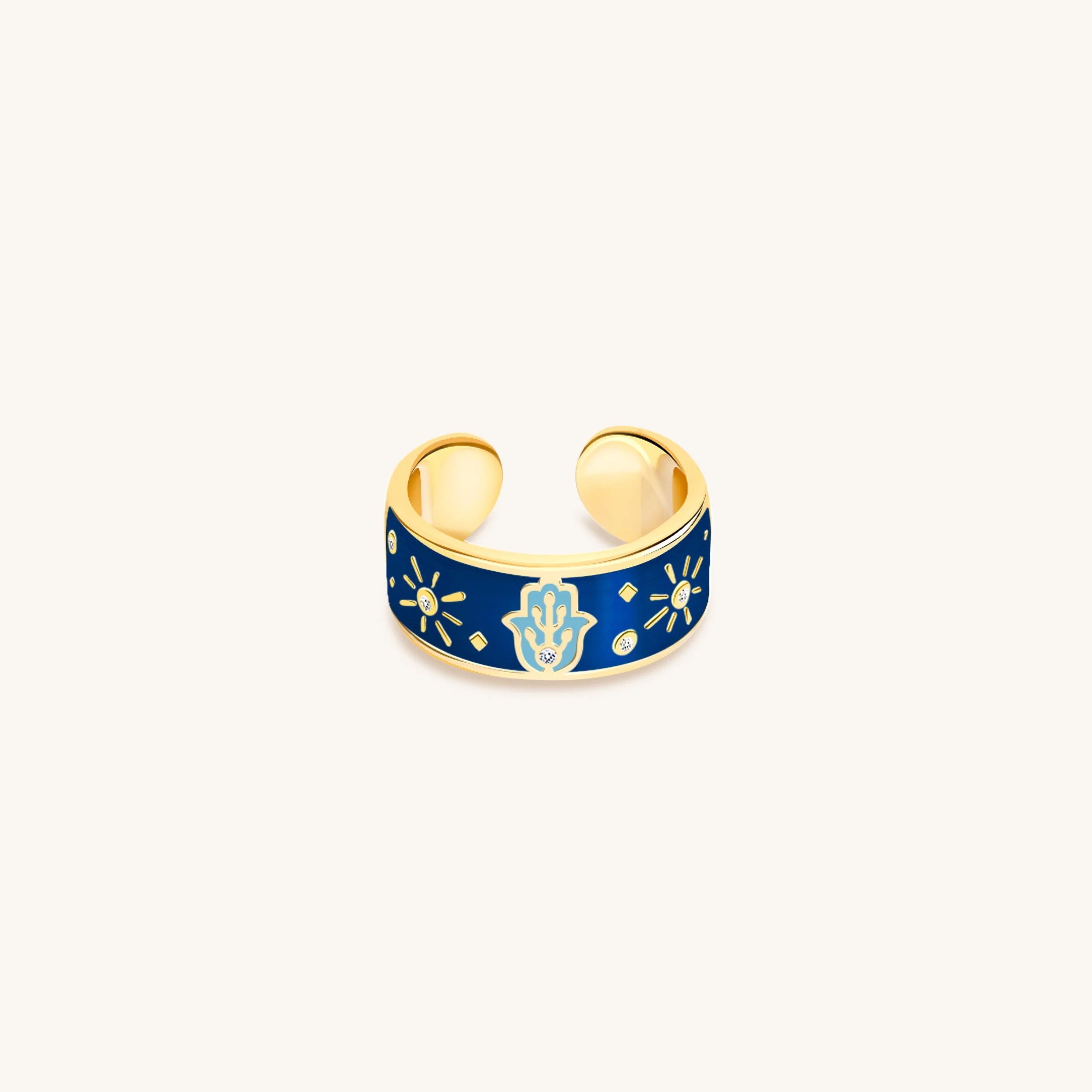 Utmost Protection - Diamond & Blue Topaz Ring
