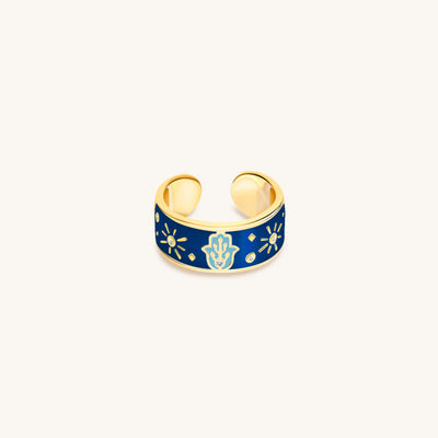 Utmost Protection - Diamond & Blue Topaz Ring