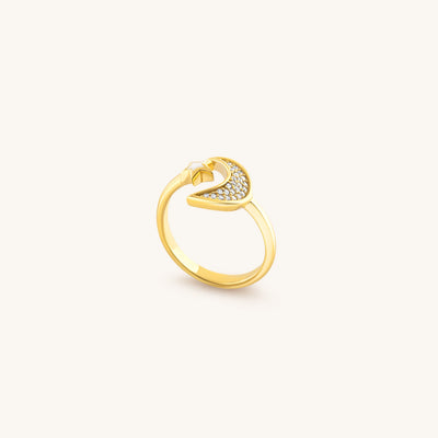 Intuitive Power - Moon & Star Ring