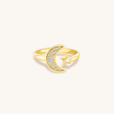 Intuitive Power - Moon & Star Ring