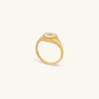 Success Enhancer Evil Eye Mother of Pearl Ring