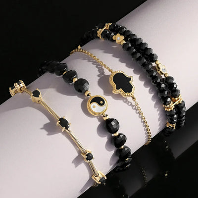 Equilibrium Essence Yin Yang Onyx & Mother of Pearl Bracelet