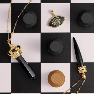 Fortune Gaze Onyx & Sapphire Necklace