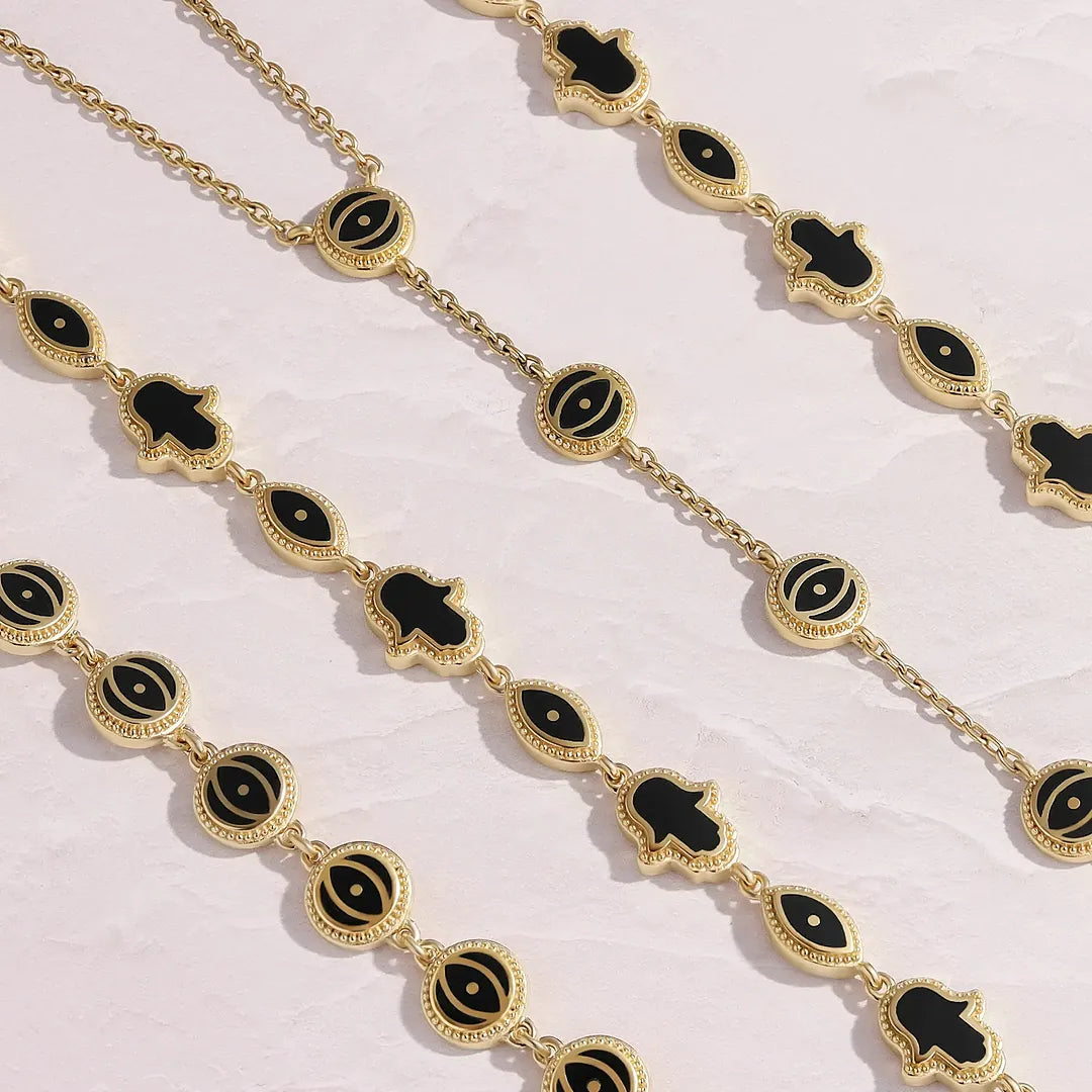 Ethereal Guard Evil Eye Onyx Bracelet