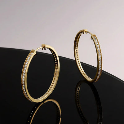 Celestial Radiance Gold Hoop Earrings
