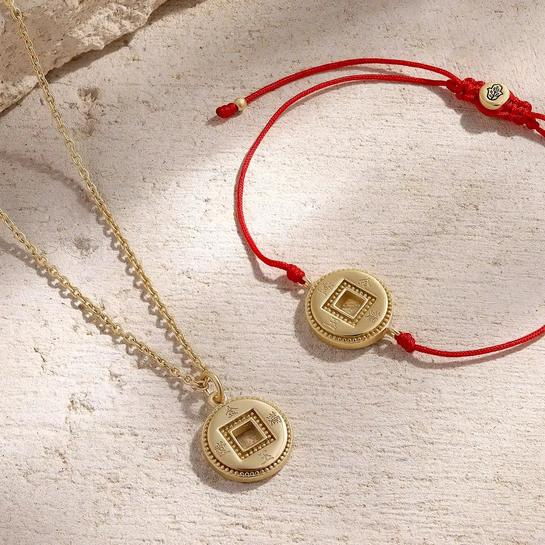 Endless Prosperity Red String Lucky Coin Bracelet