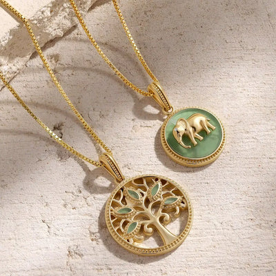 Tranquil Guardian Jade Elephant Necklace