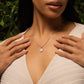 Divine Virtue - White Enamel Diamond Lotus Necklace