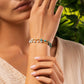 Soothing Abundance – Turquoise Larimar Mantra Wrap Bracelet