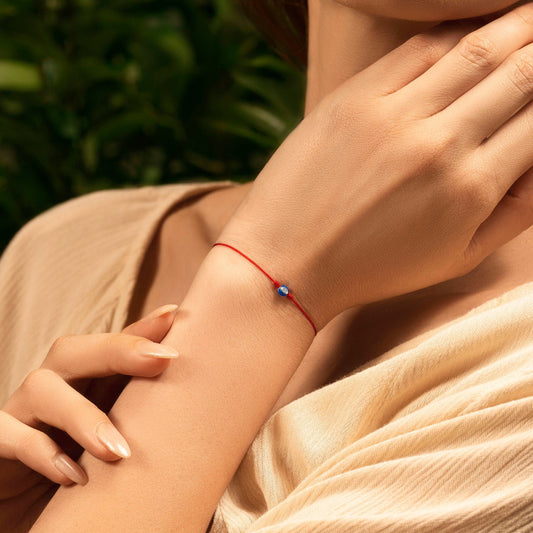 Super Guardian - Navy Enamel Evil Eye Red String Bracelet