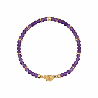 Spiritual Transformation - Amethyst Butterfly Charm Bracelet