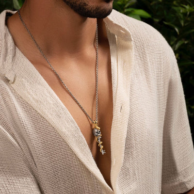 Powerful Guidance - Snake Skull Onyx Necklace