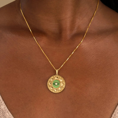 Guardian Balance Jade Evil Eye Mandela Necklace