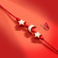 Cosmic Power - White Enamel Moon & Stars Red String Bracelet